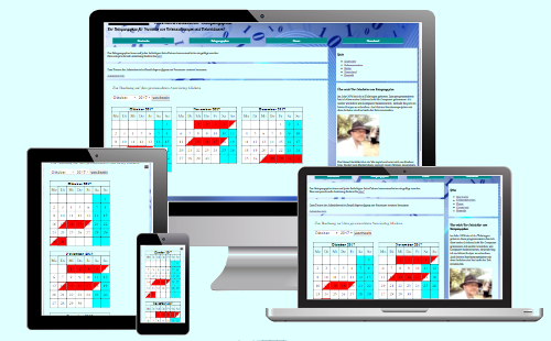 Belegungsplan im responsive Webdesign Belegungsplan auf verschiedenen Endgeräten